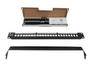 1U 24P Snap-In Panel includes 24 Black Jacks