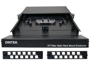 1U - Sliding Fiber Enclosure Tray - With LC Plates