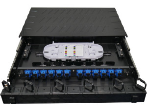 24 Port 1U SC Sliding Patch Panel & Plastic Enclosure