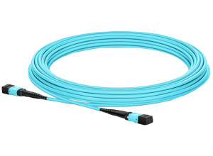 MTP (F-F) 12C OM3 Fiber Patch Cord Round Type Aqua LSZH